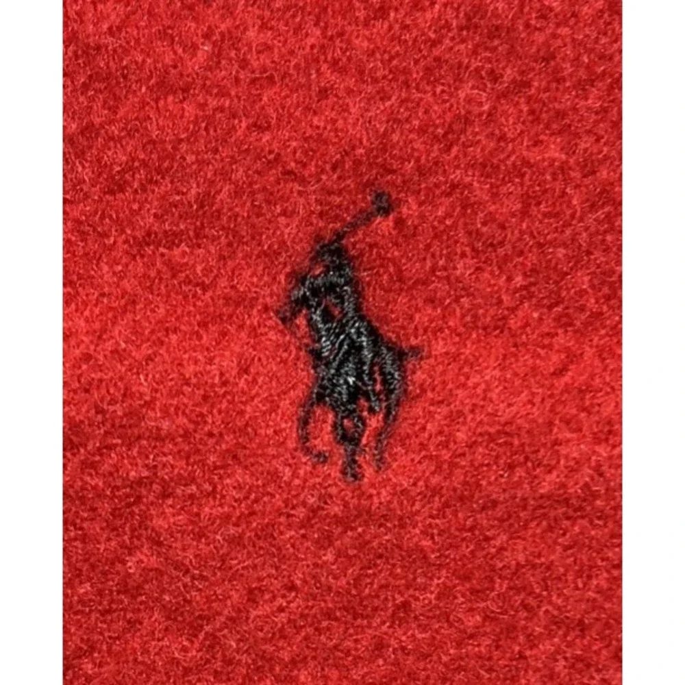 Ralph Lauren Polo Red‎ 100% Lambswool Fringe Scarf